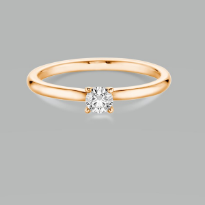 Bild von Solitärring 750/- Roségold, 0,20 ct. TW-si Weite 541Verlobungsring 4er Krappe