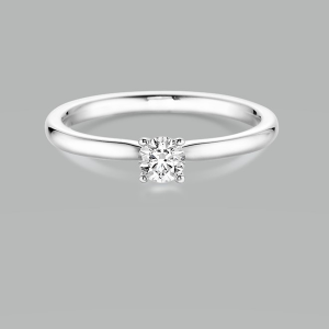 Bild von Solitärring 4er-Krappe 18kt Weißgold, 1 Brill. 0,10 ct. TW-si Weite 52 Verlobungsring