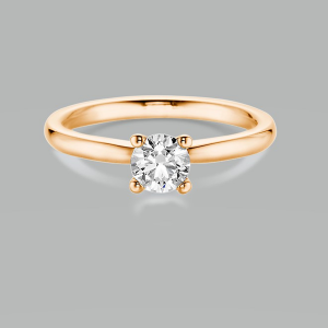 Bild von Halbkaräter 750/- Roségold, 0,51 ct ct. F-vs2 Weite 54 Verlobungsring IGI Zertifikat