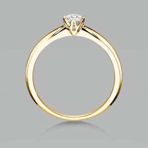 Bild von Solitärring 585/- Gelbgold, Weite 53, 1 Brill. 0,20 ct TW/si Verlobungsring 6er Krappe