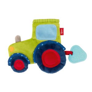 Bild von Sigikid PlayQ Aktiv-Schnuffeltuch Traktor, Knistertuch, Beißring, Baby Spielzeug, Grün / Blau, 42301