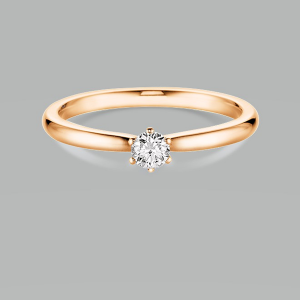 Bild von Solitärring 750/- Roségold, 0,20 ct. TW-si Weite 53 Verlobungsring