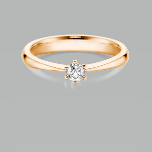 Bild von Solitärring 585/- Roségold, 0,15 ct. TW-si Weite 52 Verlobungsring