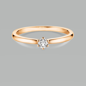 Bild von Solitärring 585/- Roségold, 0,15 ct. TW-si Weite 51 Verlobungsring