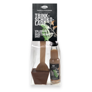 Bild von Vollmilchschokolade 38% Cacao - Irish Cream Shot-Trinkschokolade am Löffel