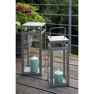 Bild von FINK Living  Laterne Texel grau 147027,16x16cm  H.41  5cm