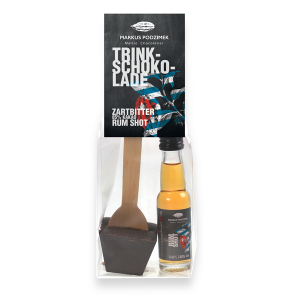 Bild von Edel-Bitterschokolade 85% Cacao - Rum Shot - Trinkschokolade am Löffel