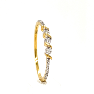 Bild von Schmuckring mit 3 Brillanten 0,02ct.,18 Diamanten 0,03 ct. TW/si 750/- Gelbgold/Weißgold Memoirering Steckring Weite 54
