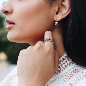 Bild von Capolavoro Ring "Fantasia" 750/- Weißgold mit Markenzeichen in 750/- Rotgold " Steckring oder Kugelring"