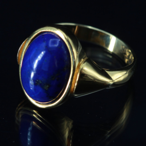 Bild von Farbsteinring Lapis 585/ Gelbgold Weite 55