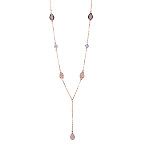 Bild von 750/- Roségold mit 2 Brill. TW/vsi 0,05 ct. und Perlmutt  42cm Collier