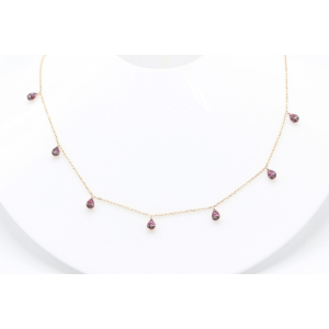 Bild von Collier, Kette mit Anhängern, 750/- Rotgold , 35 Rubine, ges. 0,47 ct