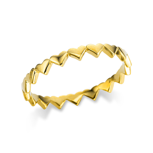Bild von Steckring, Schmuck Ring mit Herzen , 18 kt Gelbgold Weite 54