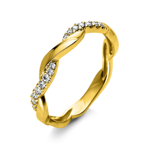 Bild von Schmuckring mit 18 Brillanten 0,14ct. 750/- Gelbgold Weite 54 Memoirering Trauring