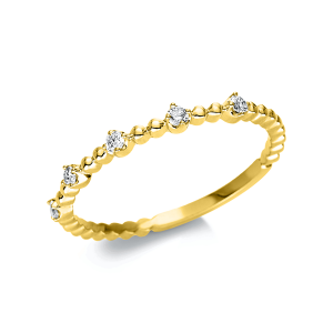 Bild von Schmuckring mit 5 Brillanten 0,11ct. 750/- Gelbgold Weite 54 Memoirering Steckring