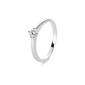 Bild von Solitärring 4er Krappe gedreht 0,19 ct 585/- Weißgold Weite 53 TW/si Verlobungsring