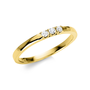 Bild von Diamant Schmuck Ring , 18 kt Gelbgold, Weite 54, 3 Brill. ges. 0,07 ct TW/si