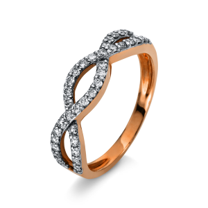 Bild von Schmuckring mit 36 Brillanten 0,39ct. 750/- Roségold Weite 53 Memoirering Trauring